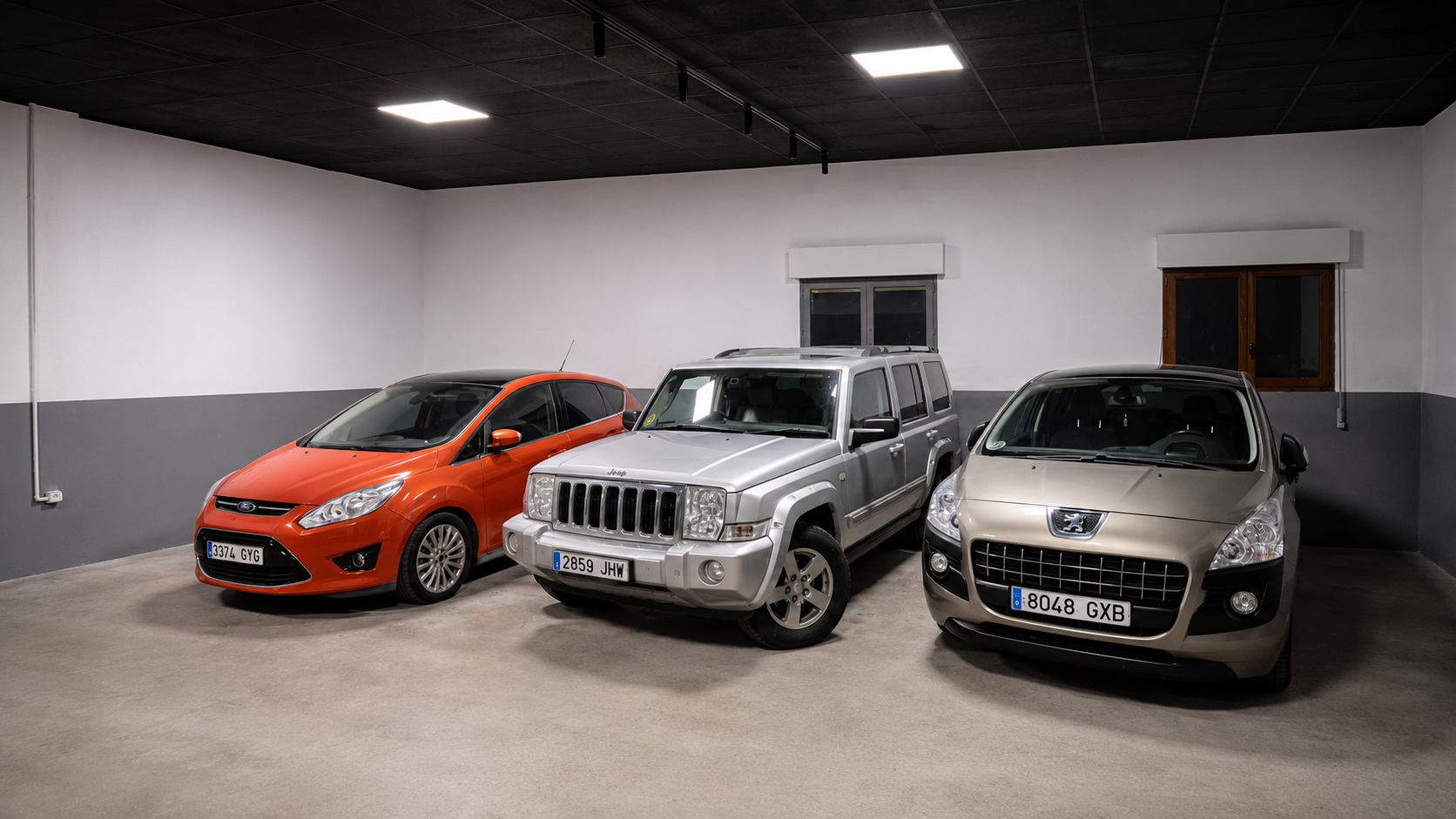 A line up of everyday used cars of the type we buy in Spain