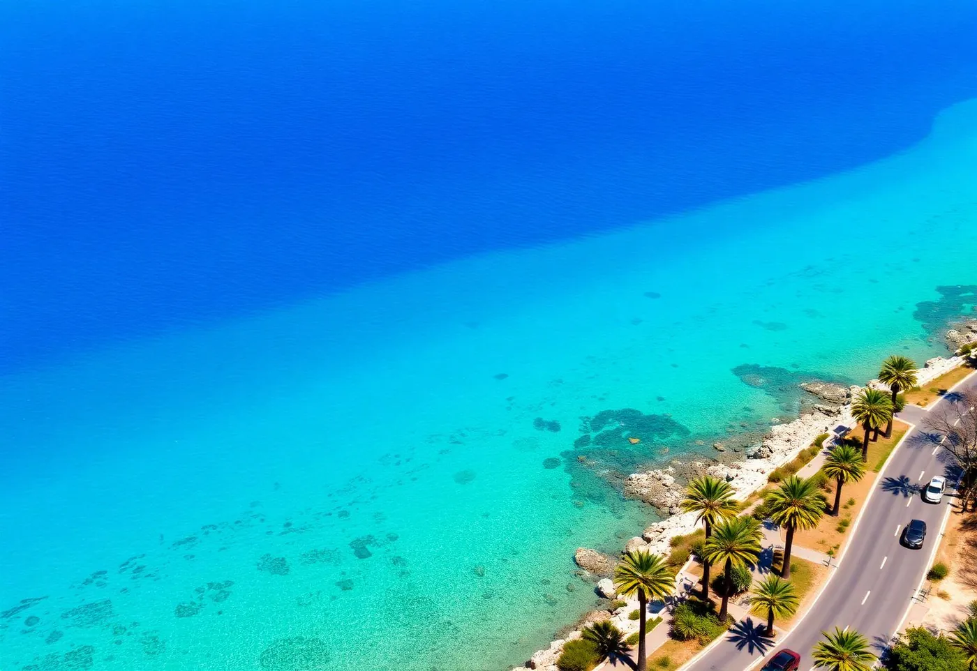 Coastal road on the Costa Blanca in south east Spain